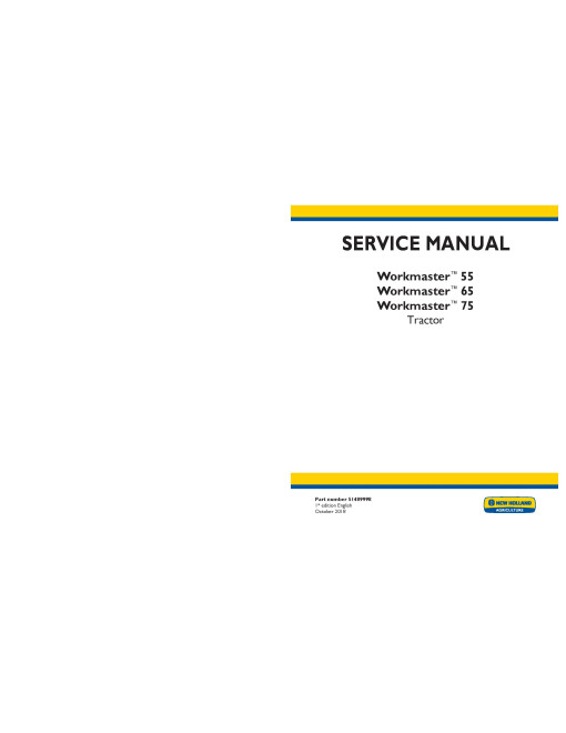 New Holland Workmaster 55, 65 and 75 Compact Tractors (North America) Service Manual (51489998)