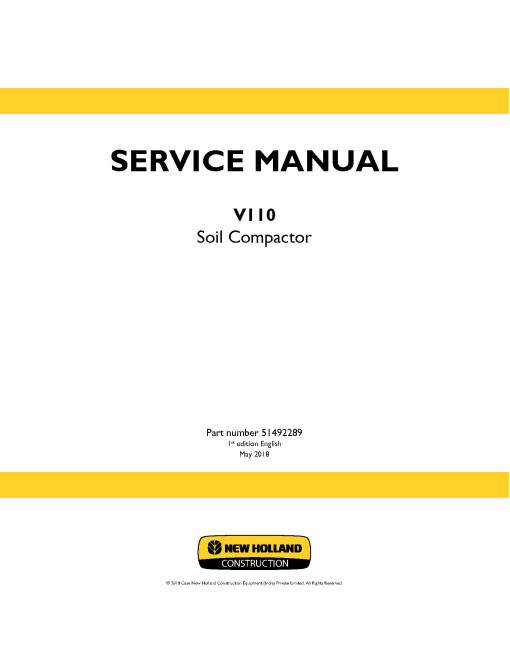 New Holland V110 Soil Compactors (Asia Pasific) Service Manual (51492289)
