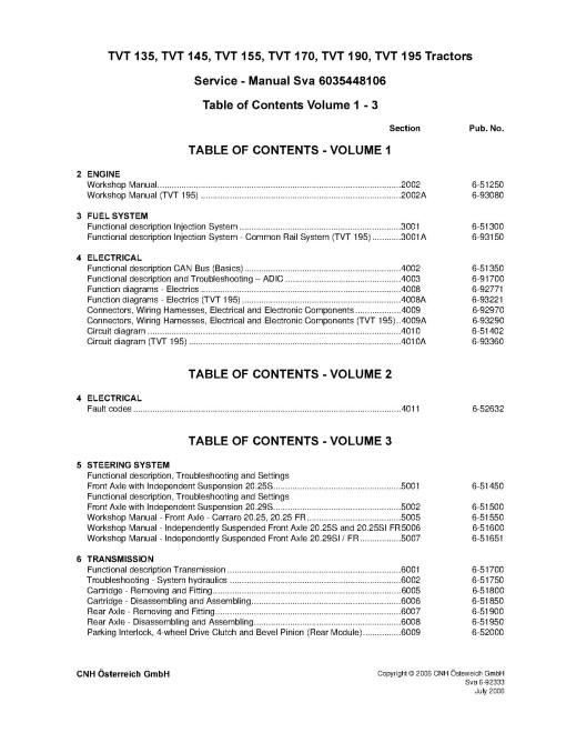 New Holland TVT135, TVT145, TVT155, TVT170, TVT190 and TVT195 Tractors Service Manual (6035448106) New Holland TVT135, TVT145, TVT155, TVT170, TVT190 and TVT195 Tractors Service Manual (6035448106)