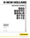 New Holland B110, B115, B95, B95LR and B95TC Backhoe Loaders Service Manual (60367230NA)