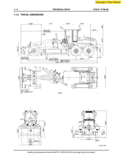 New Holland F156.6 and F156.6A Motor Graders Workshop Manual (60413572)