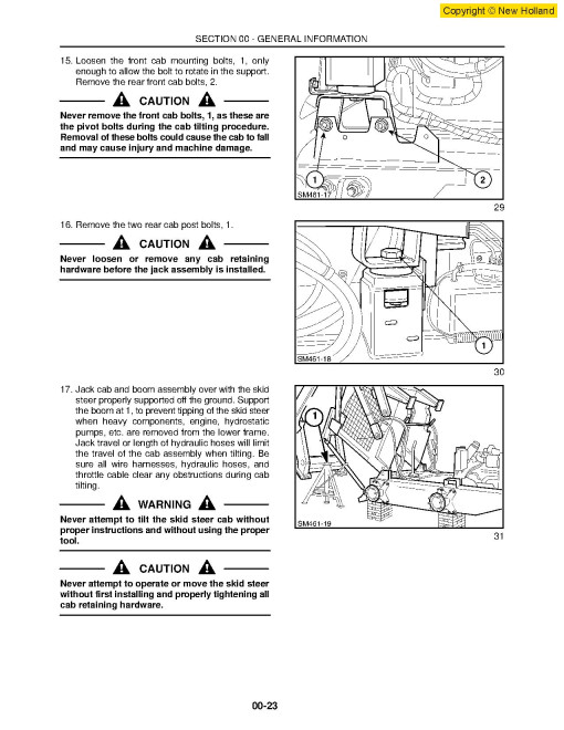 New Holland LS140 and LS150 Skid Steer Loaders Workshop Manual (60413602)