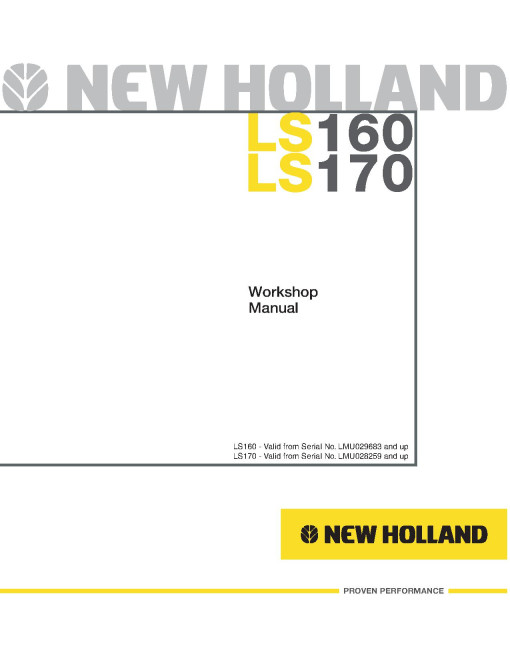 New Holland LS160 and LS170 Skid Steer Loaders Workshop Manual (6041360701)