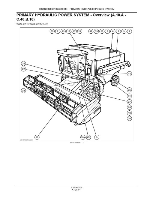 New Holland CL560, CS520, CS540, CS640 and CS660 Combines Repair Manual (6043401100)