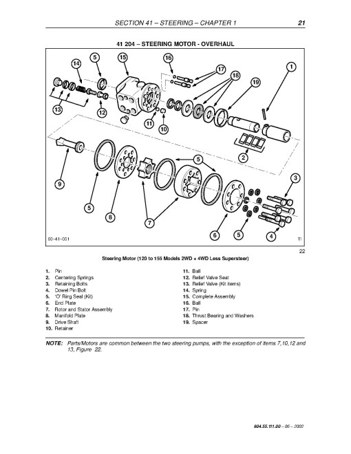 New Holland TM120, TM130, TM140, TM155, TM175 and TM190 Tractors Repair Manual (6045511102)