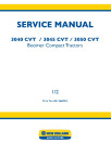 New Holland Boomer 3040, 3045 and 3050 Compact Tractors with Cab and CVT Transmission Service Manual (84126849A)