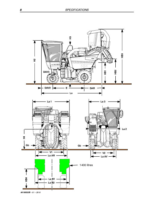 New Holland VL5060, VL5080, VL5090, VL6040, VL6050, VL6060, VL6070, VL6080, VL6090, VM3080, VM3090, VM4090 and VN2090 Grape Harvesters Service Manual (84189523B)