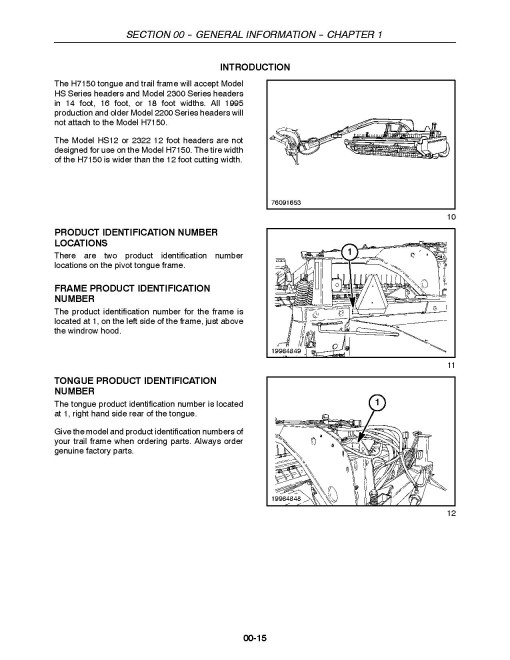 New Holland Haybine Mower-Conditioner H7150 Trail Frames Service Manual (84207375)