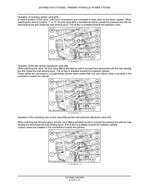 New Holland CSX7040, CSX7050, CSX7060, CSX7070 and CSX7080 Combines Service Manual (84210989A)