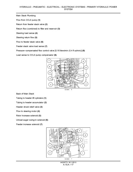 New Holland CR9040, CR9060, CR9065, CR9070 and CR9080 Combines Service Manual (84235773)
