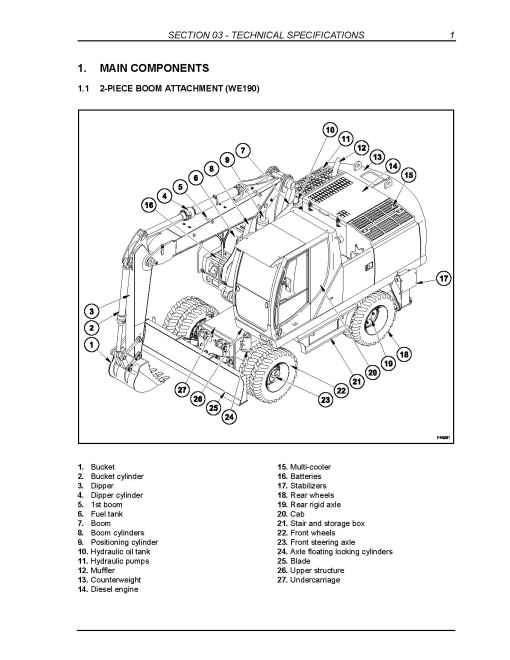 New Holland WE190, WE210, WE210 Industrial, WE230, WE230 Industrial Wheeled Excavator Service Manual New Holland WE190, WE210, WE210 Industrial, WE230, WE230 Industrial Wheeled Excavator Service Manual