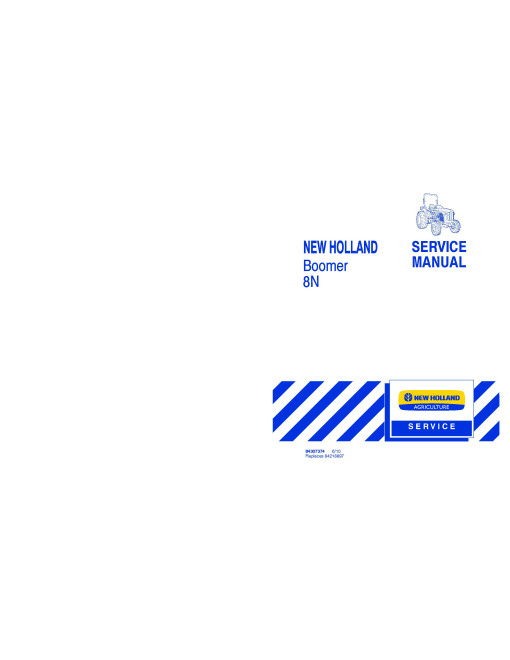 New Holland Boomer 8N Compact Tractors Service Manual (84307374)
