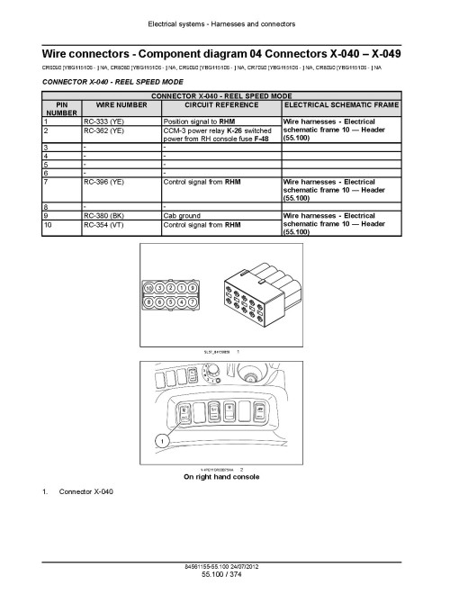 New Holland CR6090, CR7090, CR8080, CR8090 and CR9090 Tier 4A Combines Service Manual (84561155)