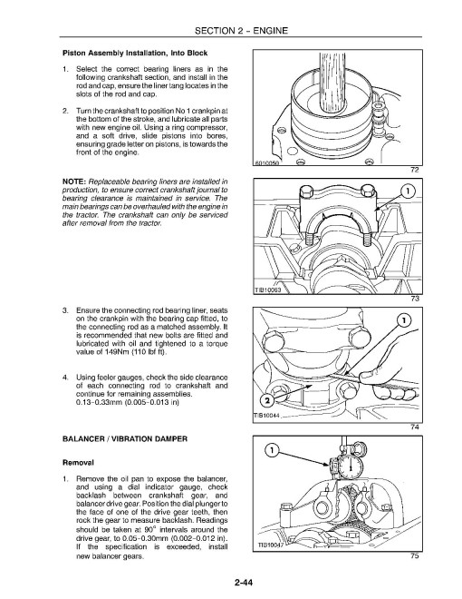 New Holland TS90, TS100 and TS110 Tractors Repair Manual (86572172)