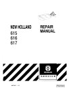 New Holland 615, 616 and 617 Disc Mower-Conditioners Repair Manual (86578412)