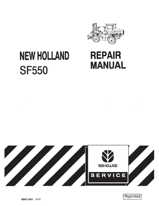 New Holland SF550 Field Sprayers Repair Manual (86611363)
