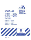 New Holland TN55V, TN65N, TN65V, TN75N and TN75V Tractors Repair Manual (86627058)