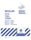 New Holland TK76, TK85 and TK85M Crawler Tractors Repair Manual (86637916)