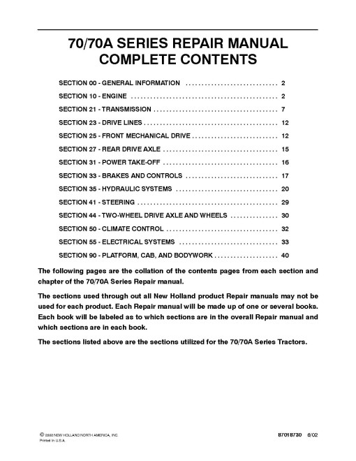 New Holland (Ford) 8670, 8670A, 8770, 8770A, 8870, 8870A, 8970 and 8970A Tractors Repair Manual (87018722) New Holland (Ford) 8670, 8670A, 8770, 8770A, 8870, 8870A, 8970 and 8970A Tractors Repair Manual (87018722)