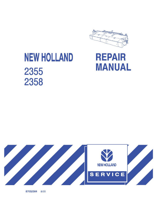 New Holland 2355 and 2358 Disc Auger Headers Repair Manual (87032364)