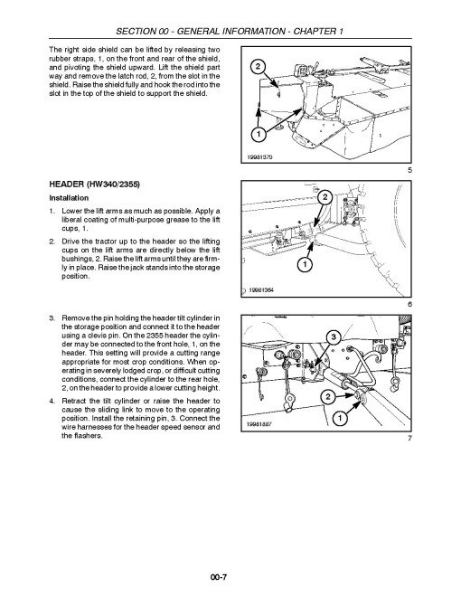 New Holland 2355 and 2358 Disc Auger Headers Repair Manual (87032364)