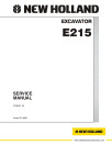 New Holland E215 Crawler Excavators (North American Edition) Service Manual (87360601NA)