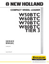 New Holland W50BTC, W60BTC, W70BTC and W80BTC Tier 3 Wheeled Loaders Service Manual (87734623ANA)