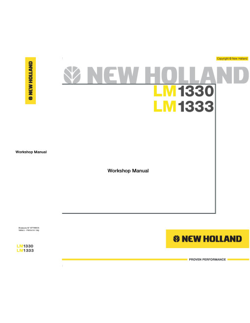 New Holland LM1330 and LM1333 Telescopic Handlers Workshop Manual (87755818) New Holland LM1330 and LM1333 Telescopic Handlers Workshop Manual (87755818)