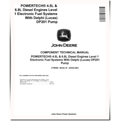 6068 Diesel Engines Level 1 Electronic Fuel Systems with Delphi (Lucas) DP201 Pump Technical Manual (CTM284)