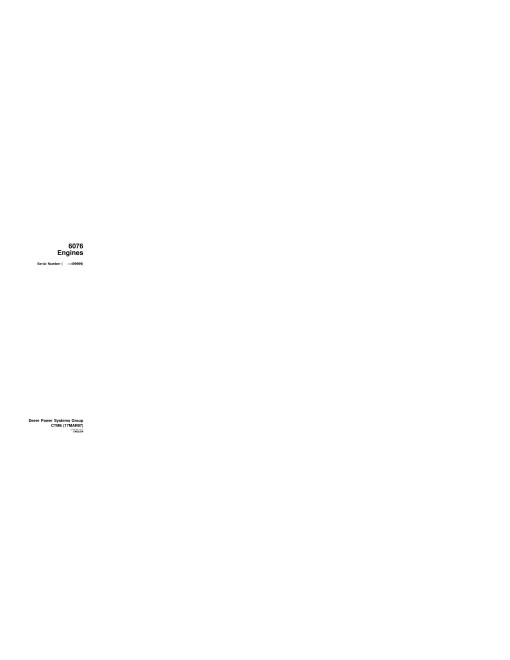 PowerTech 6076 Diesel Engines (SN:-499999) Component Technical Manual (CTM6) PowerTech 6076 Diesel Engines (SN:-499999) Component Technical Manual (CTM6)