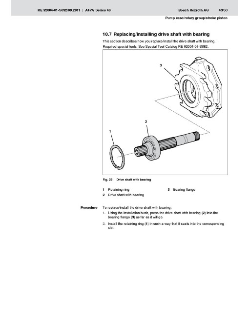 Rexroth A4VG Axial Piston Variable Hydraulic Pumps Component Technical Manual (CTM10078X19)