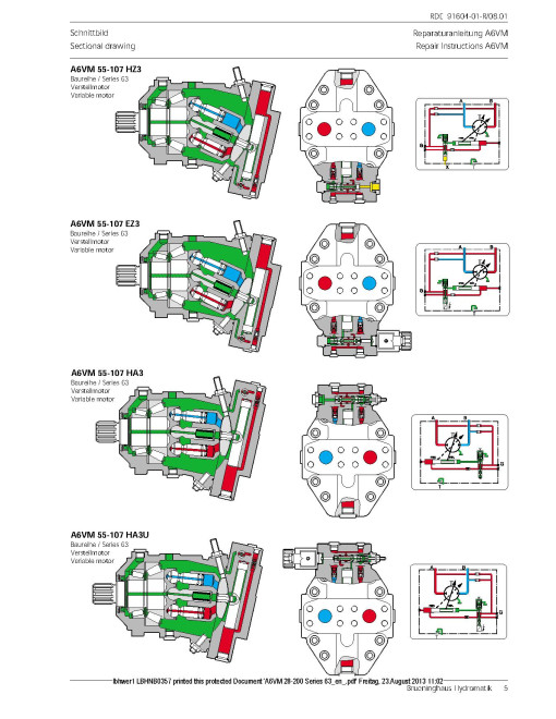 Rexroth A6VM Hydrostatic Motors Component Technical Manual (CTM10079X19)