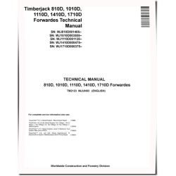1010D, 1110D, 1410D, 1710D and 810D Wheeled Forwarders Technical Manual (TM2123)