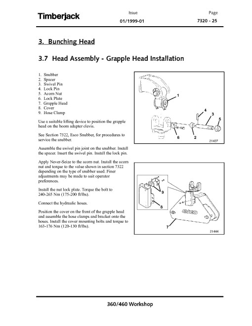 Timberjack / John Deere 360 and 460 Skidders Technical Manual (TMF434422)