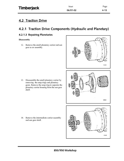 Timberjack 850 and 950 (SN: 10BA1272-) Tracked Feller Bunchers Technical Manual (TMF435673)