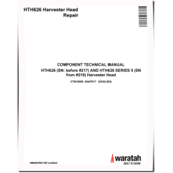 HTH626 Harvesting Heads Component Technical Manual (CTM10005)