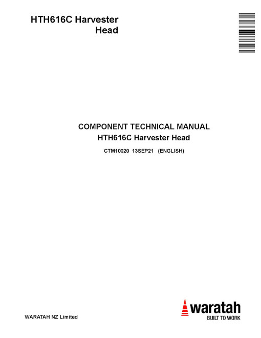 Waratah HTH616C Harvester Heads Component Technical Manual (CTM10020)