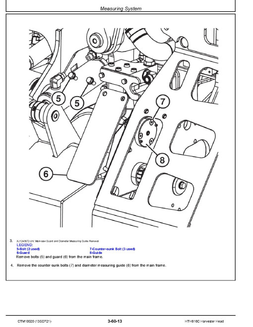 Waratah HTH616C Harvester Heads Component Technical Manual (CTM10020)