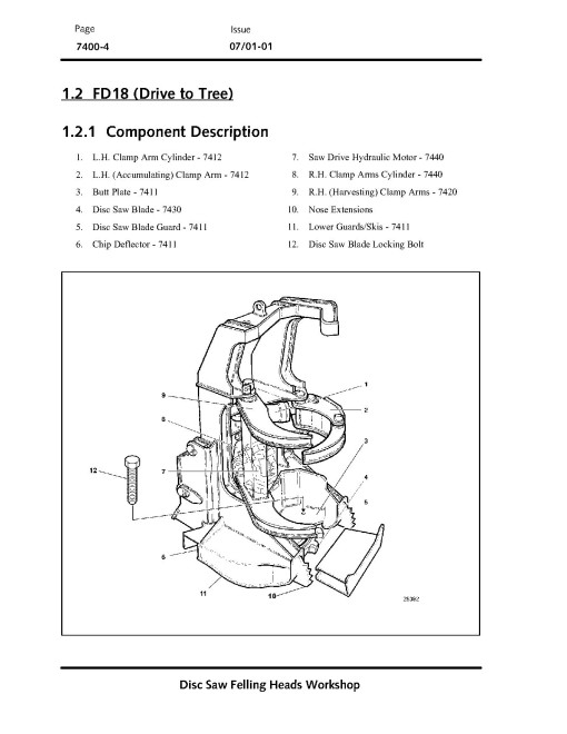 Waratah FD18, FD21 and FD22 Felling Heads Technical Manual (TMF381707)
