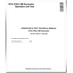 XCG 210LC-8B Crawler Excavators Operation and Test Manual (TM11583)