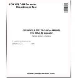 XCG 330LC-8B Crawler Excavators Operation and Test Manual (TM11585)