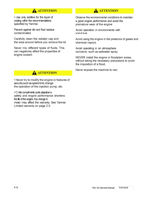 Yanmar 2TNV70, 3TNV70 and 3TNV76 Diesel Engines Service Manual (0BTNV0-U0100)