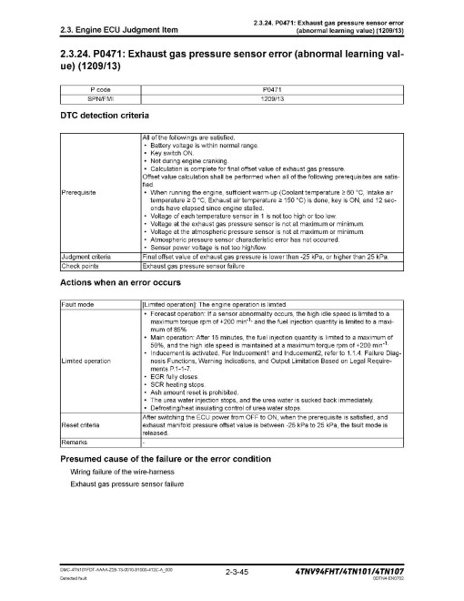 Yanmar 4TN101, 4TN107 and 4TNV94FHT Diesel Engines Troubleshooting Manual (0DTN4-EN0702)