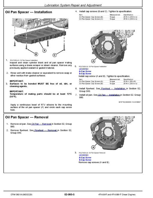 Yanmar 4TNV84T and 4TNV86HT (iT4/Stage IIIB) Diesel Engines Technical Manual (CTM136319)